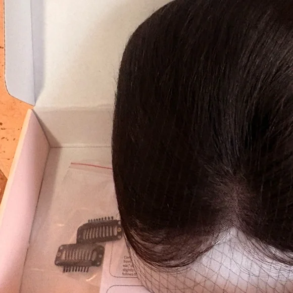 NIB Human Hair Topper with long Side Bangs - Picture 2 of 8